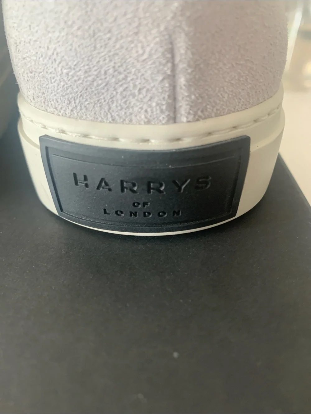 Harry's of London White & Light Gray Leather Sneakers. Never warn
